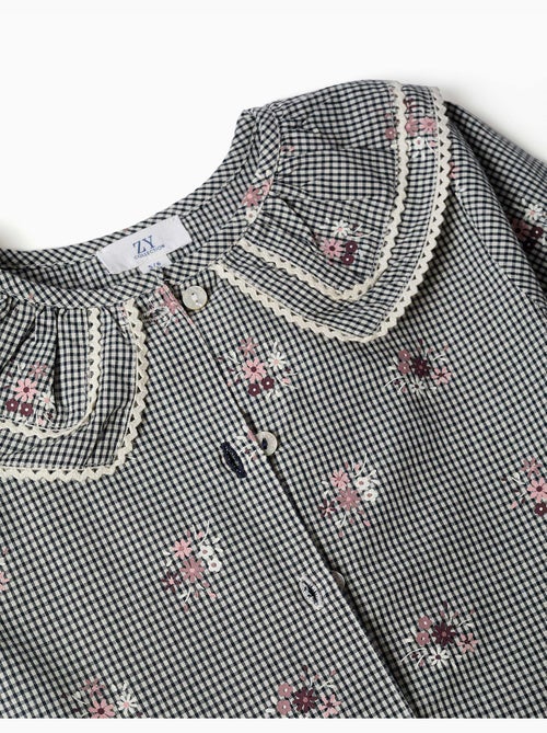 Katoenen geruite overhemd met bloemenprint - Kiabi Katoenen geruite overhemd met bloemenprint - Kiabi