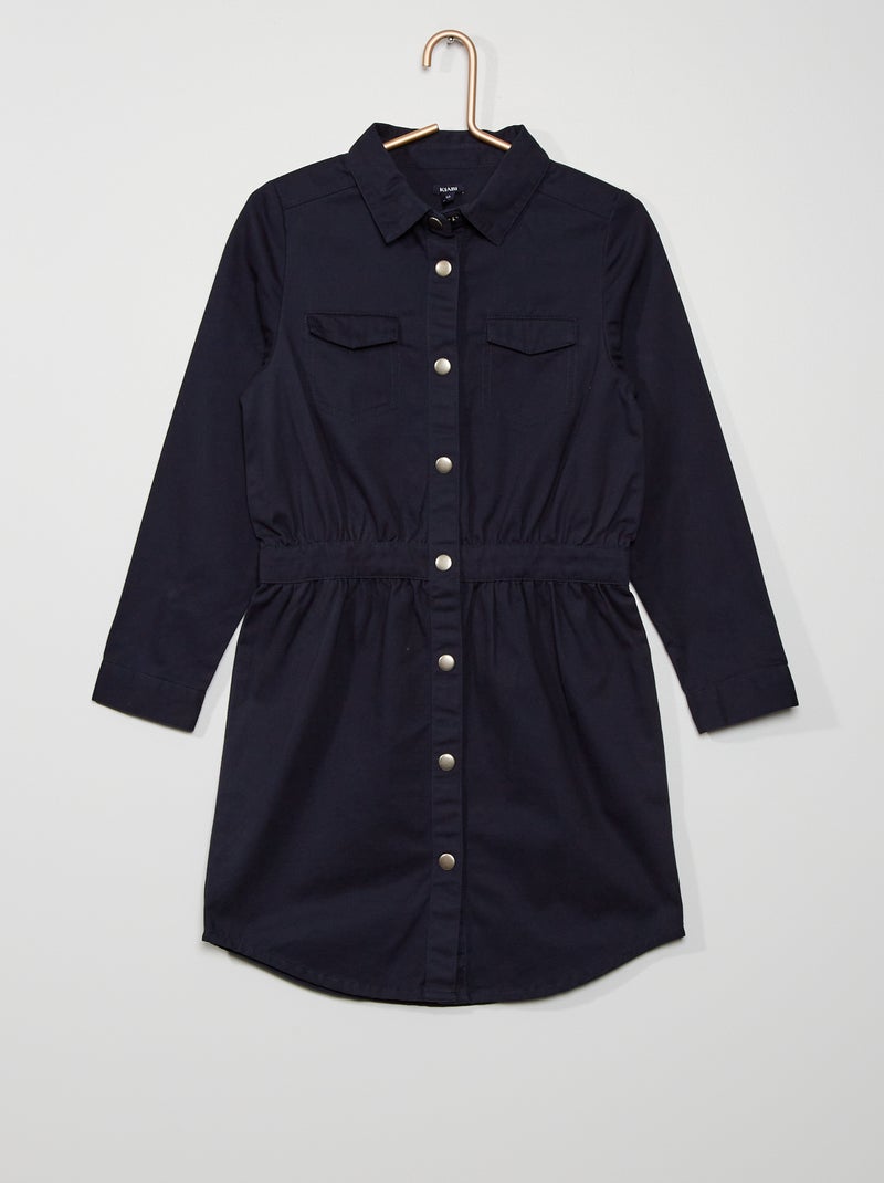Katoenen hemdjurk BLAUW - Kiabi
