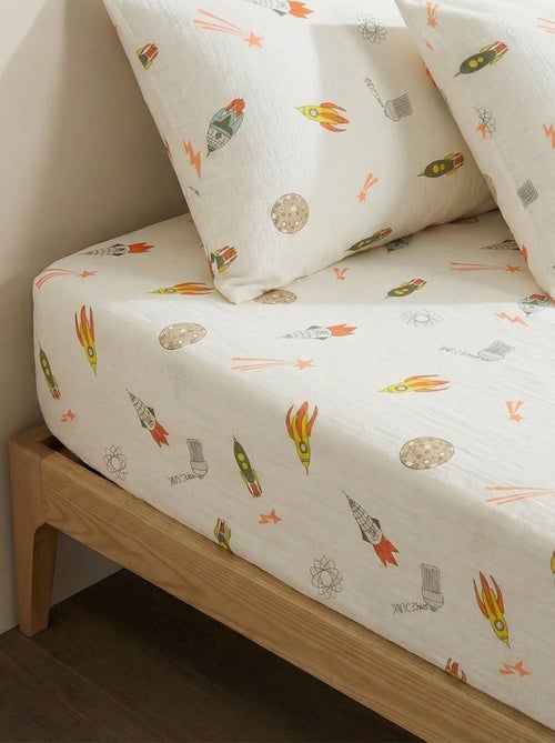 Katoenen hoeslaken voor 1-persoonsbed (140x200) - Kiabi Home - Kiabi