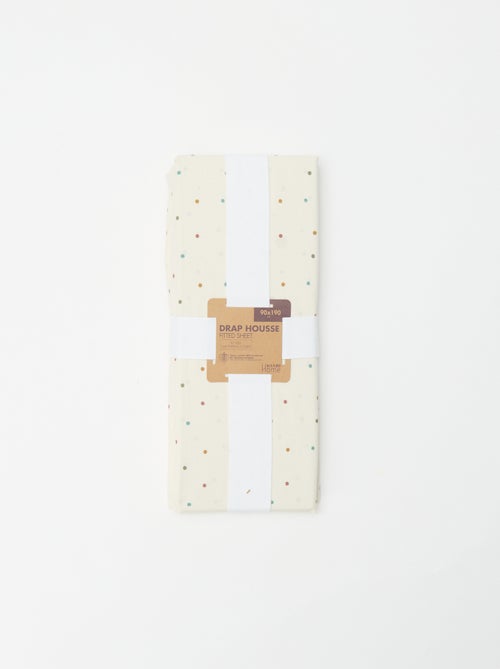 Katoenen hoeslaken voor 1-persoonsbed (90x190 cm) - Kiabi Home - Kiabi