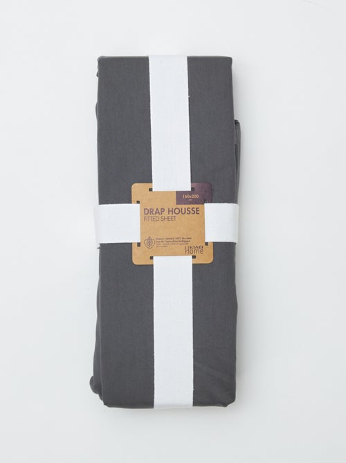 Katoenen hoeslaken voor 2-persoonsbed (160x200 cm) - Kiabi Home - Kiabi