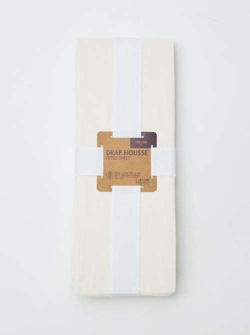 Katoenen hoeslaken voor 2-persoonsbed (160x200 cm) - Kiabi Home - Kiabi