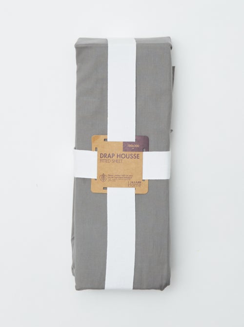 Katoenen hoeslaken voor 2-persoonsbed (180x200 cm) - Kiabi Home - Kiabi