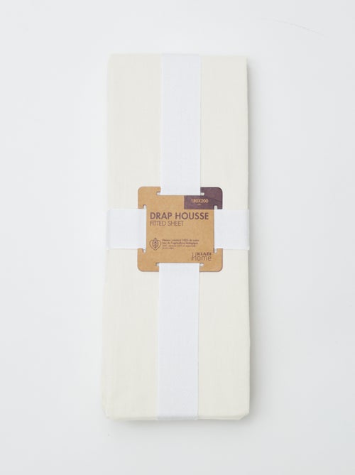 Katoenen hoeslaken voor 2-persoonsbed (180x200 cm) - Kiabi Home - Kiabi