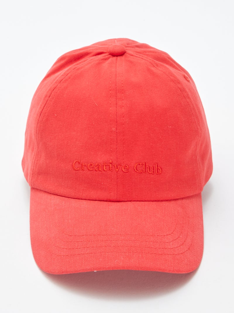 Katoenen honkbalpet ROOD - Kiabi