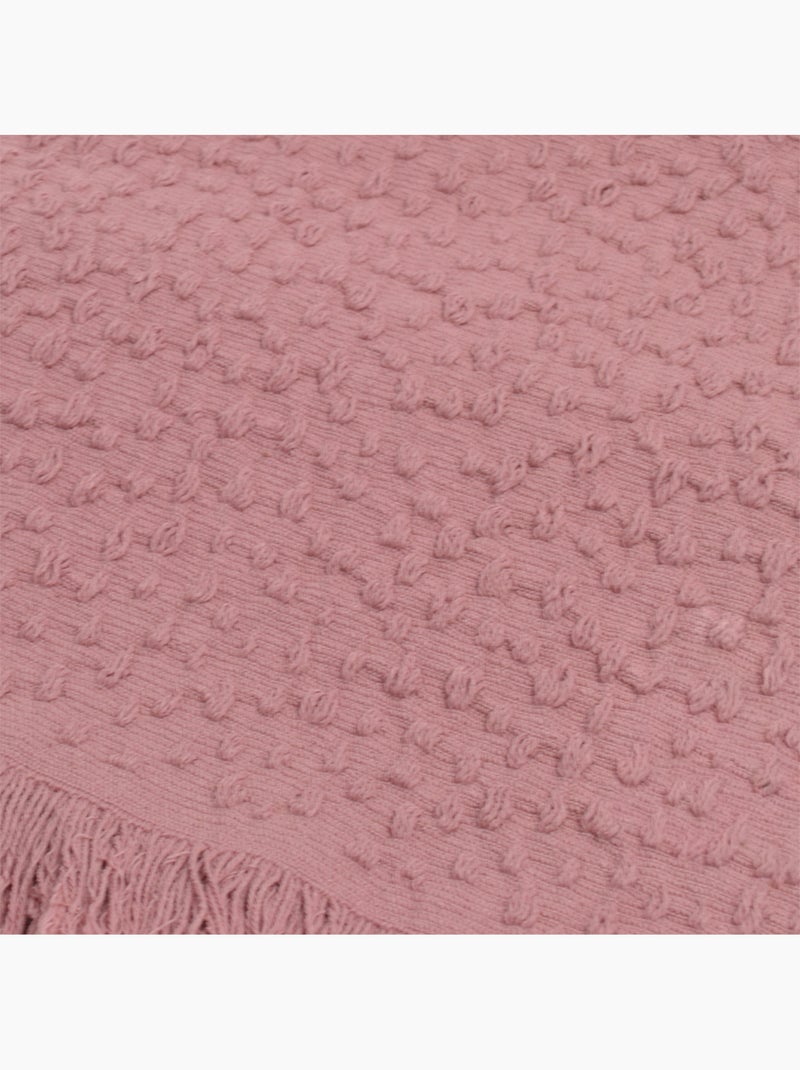Katoenen jacquard deken met traanmotief Roze - Kiabi