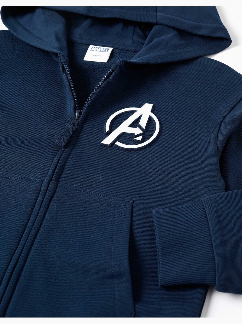 Katoenen jas met capuchon met Avengers prints Donkerblauw - Kiabi