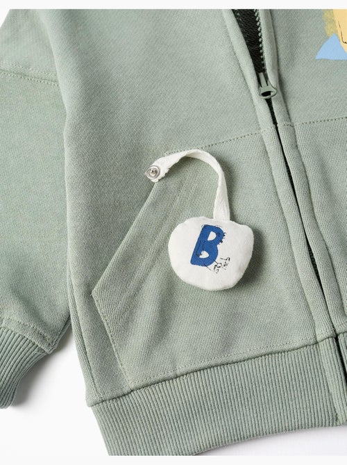 Katoenen jas met capuchon met berenprint - Kiabi
