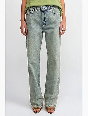 Katoenen jeans met lage taille en rechte pijp dilvin