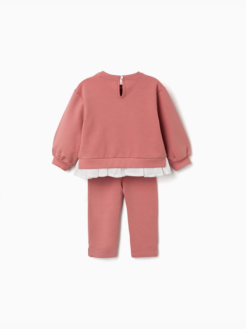 Katoenen jogging set met reliëf bloemenprint Roze - Kiabi