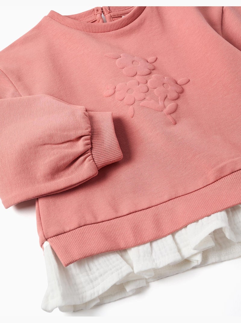 Katoenen jogging set met reliëf bloemenprint Roze - Kiabi