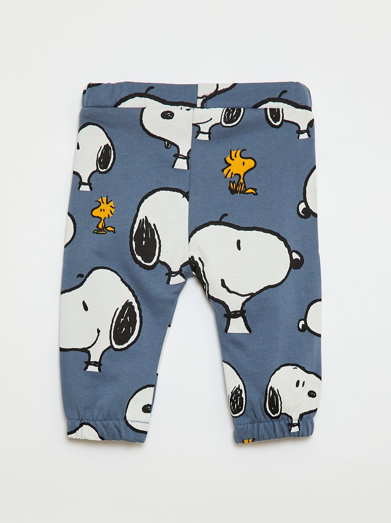 Katoenen joggingbroek met all-over 'Snoopy'-print Blauw - Kiabi