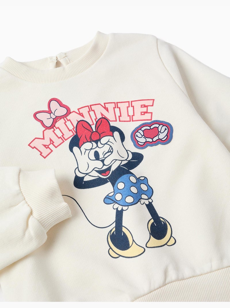 Katoenen joggingpak met minnie-print Wit - Kiabi