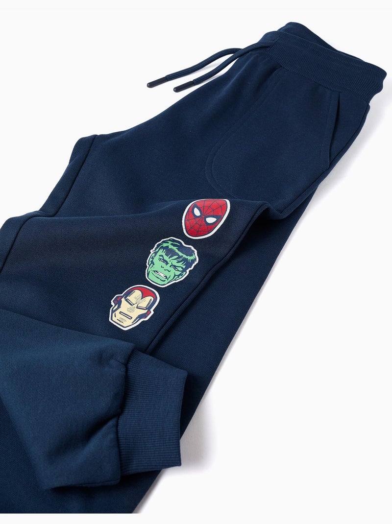 Katoenen joggingsbroek met Marvel print en trekkoord Donkerblauw - Kiabi