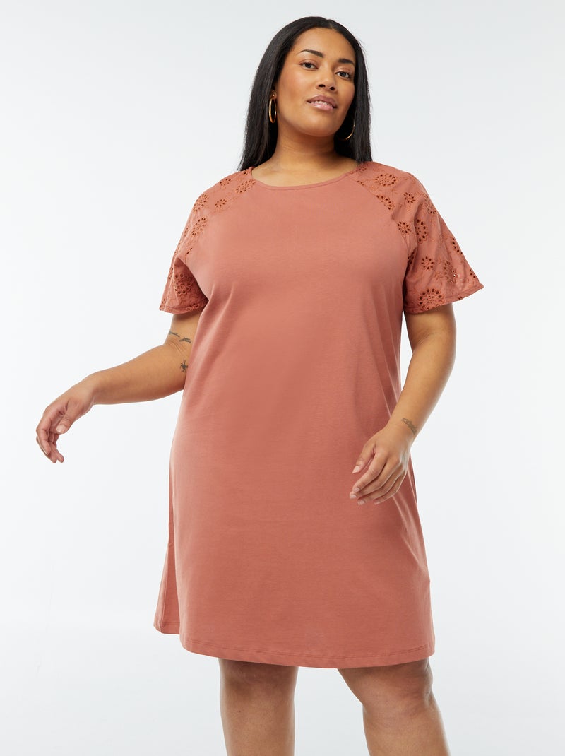 Katoenen jurk met borduursel Rose - Kiabi