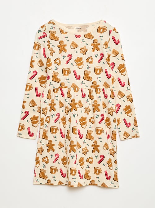 Katoenen jurk met motiefje - Kiabi