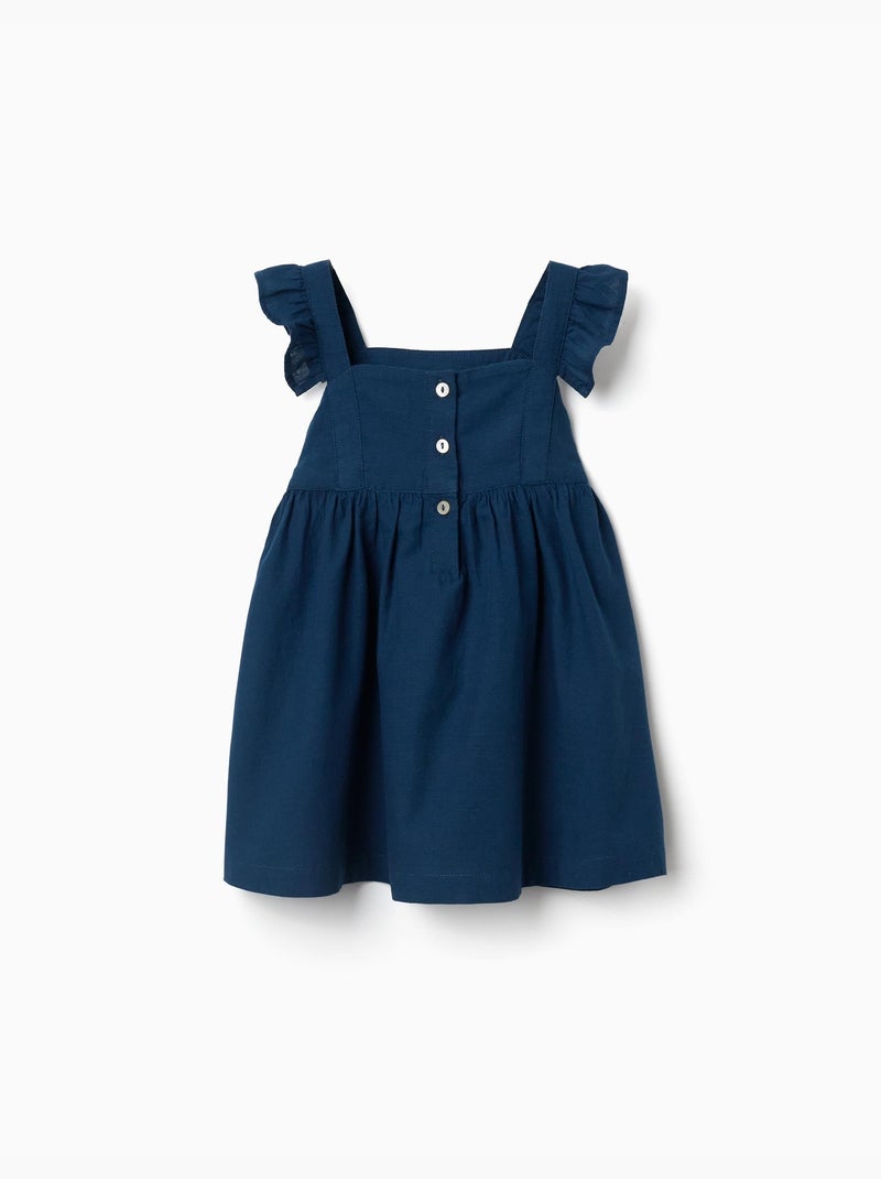 Katoenen jurk met ruchesbandjes you&me Blauw Blauw - Kiabi