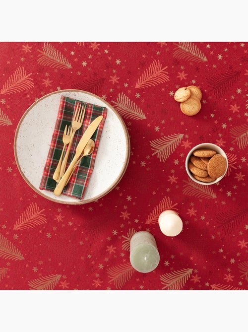 Katoenen kersttafelkleed, gouden kerstbomen en sterren in reliëf - gamusi - Kiabi Katoenen kersttafelkleed, gouden kerstbomen en sterren in reliëf - gamusi - Kiabi