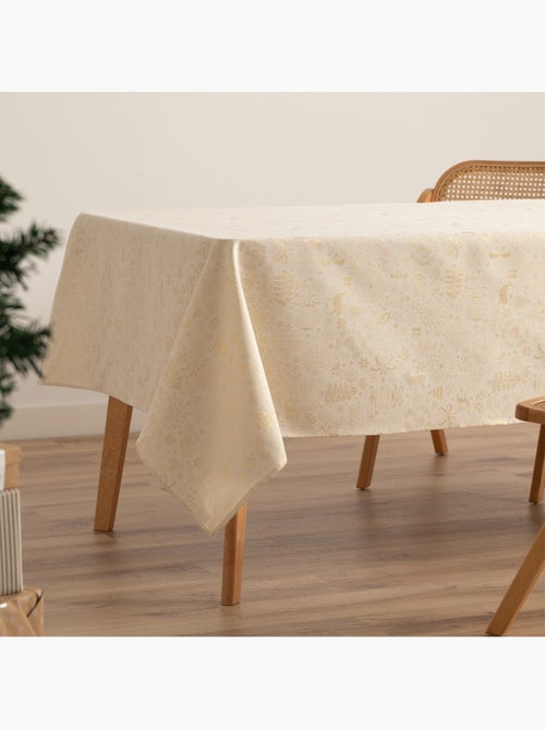 Katoenen kersttafelkleed, gouden kerstmotieven in reliëf - gamusi - Kiabi Katoenen kersttafelkleed, gouden kerstmotieven in reliëf - gamusi - Kiabi