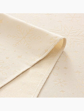 Katoenen kersttafelkleed, gouden sneeuwvlokken in reliëf - gamusi