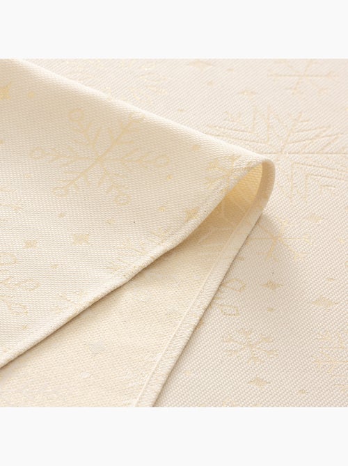 Katoenen kersttafelkleed, gouden sneeuwvlokken in reliëf - gamusi - Kiabi Katoenen kersttafelkleed, gouden sneeuwvlokken in reliëf - gamusi - Kiabi