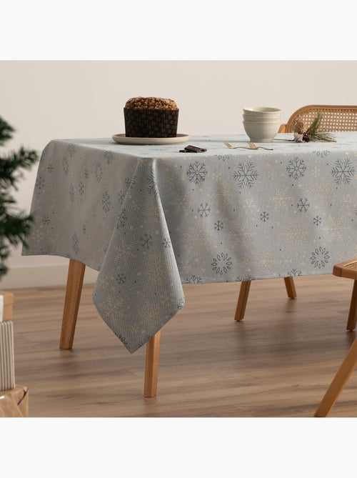 Katoenen kersttafelkleed, gouden sneeuwvlokken in reliëf - gamusi - Kiabi Katoenen kersttafelkleed, gouden sneeuwvlokken in reliëf - gamusi - Kiabi
