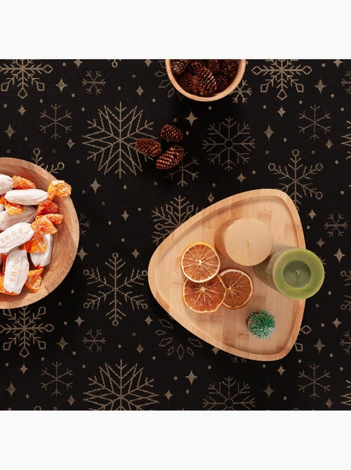 Katoenen kersttafelkleed, gouden sneeuwvlokken in reliëf - gamusi - Kiabi Katoenen kersttafelkleed, gouden sneeuwvlokken in reliëf - gamusi - Kiabi