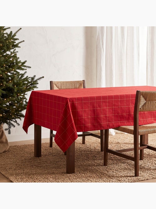 Katoenen kersttafelkleed met ruitpatroon en lurex-garen in reliëf - gamusi. - Kiabi Katoenen kersttafelkleed met ruitpatroon en lurex-garen in reliëf - gamusi. - Kiabi