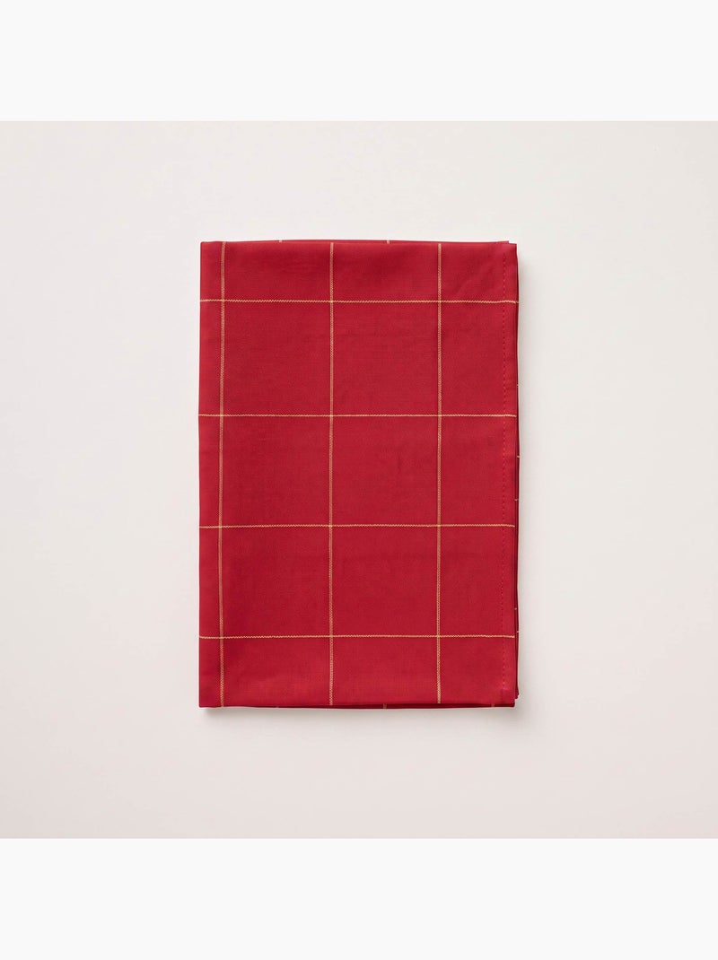 Katoenen kersttafelkleed met ruitpatroon en lurex-garen in reliëf - gamusi. Rood - Kiabi