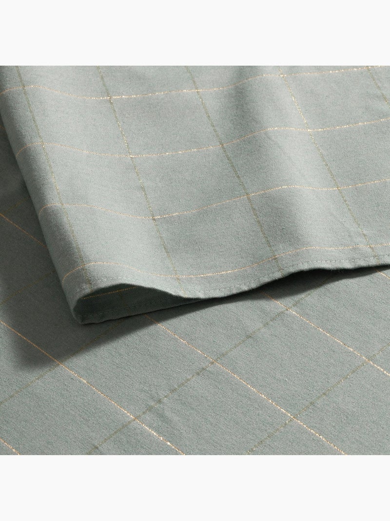 Katoenen kersttafelkleed met ruitpatroon en lurex-garen in reliëf - gamusi. Watergroen - Kiabi