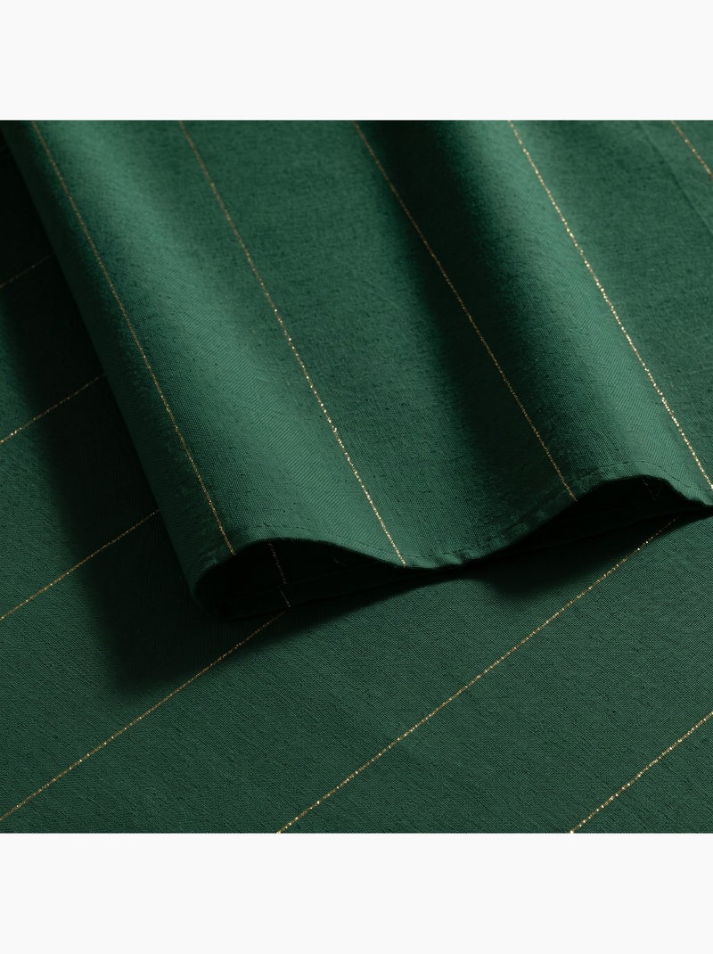 Katoenen kersttafelkleed met strepen en lurex-garen in reliëf - gamusi. Groen - Kiabi