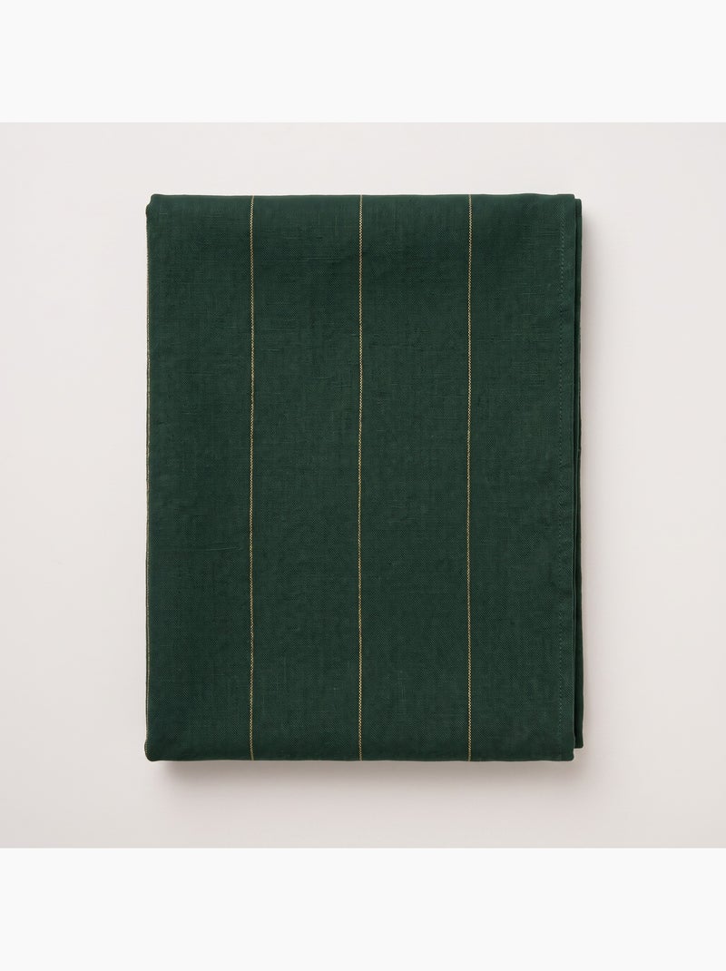 Katoenen kersttafelkleed met strepen en lurex-garen in reliëf - gamusi. Groen - Kiabi