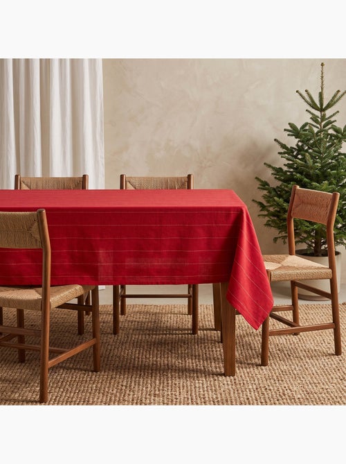 Katoenen kersttafelkleed met strepen en lurex-garen in reliëf - gamusi. - Kiabi Katoenen kersttafelkleed met strepen en lurex-garen in reliëf - gamusi. - Kiabi