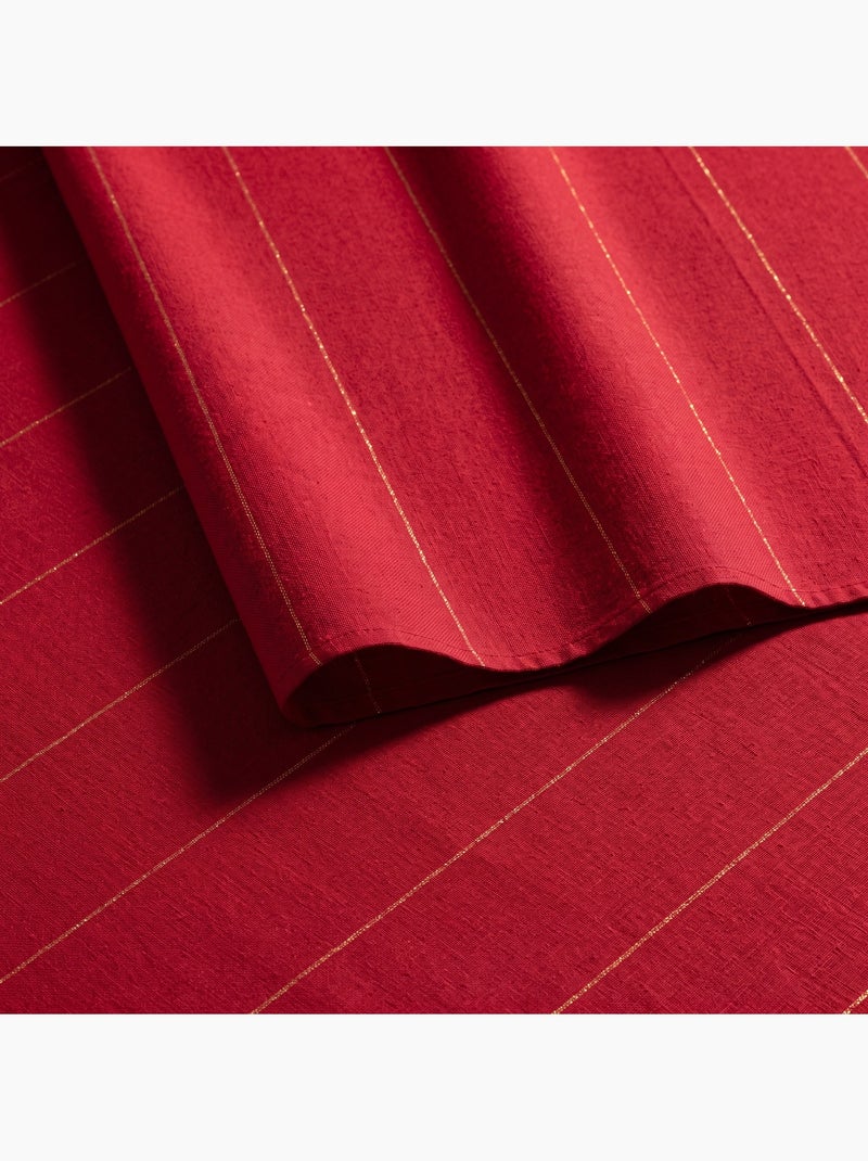 Katoenen kersttafelkleed met strepen en lurex-garen in reliëf - gamusi. Rood - Kiabi