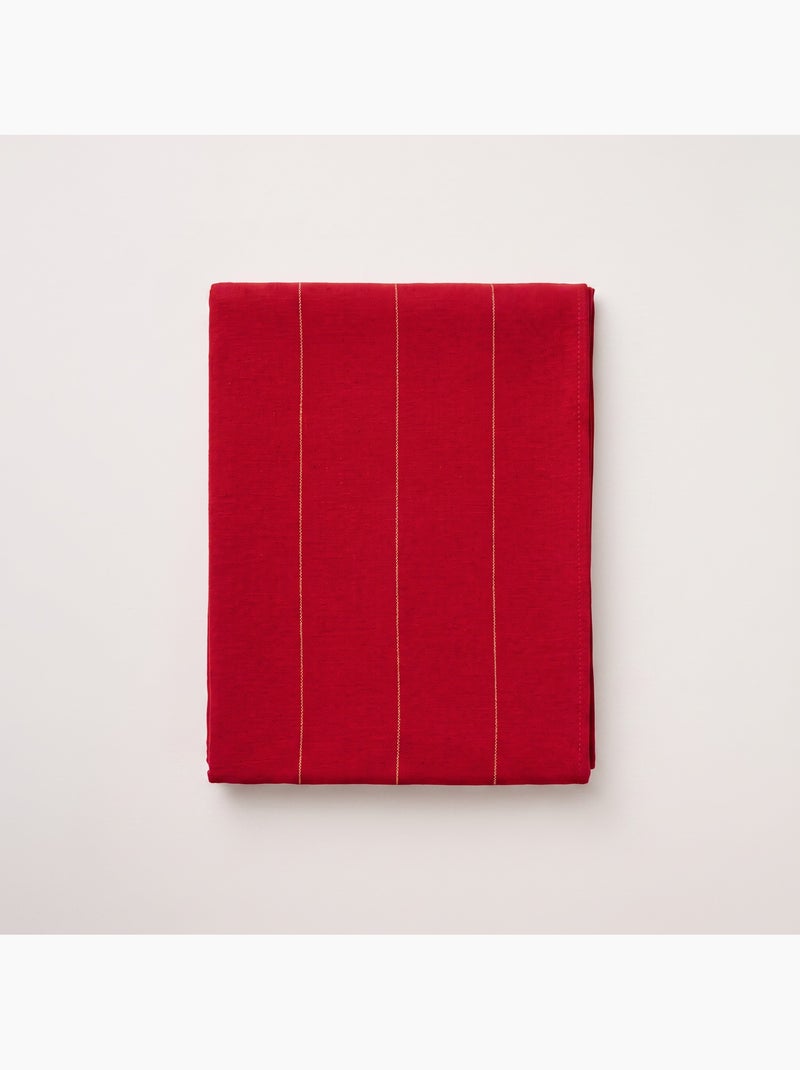 Katoenen kersttafelkleed met strepen en lurex-garen in reliëf - gamusi. Rood - Kiabi