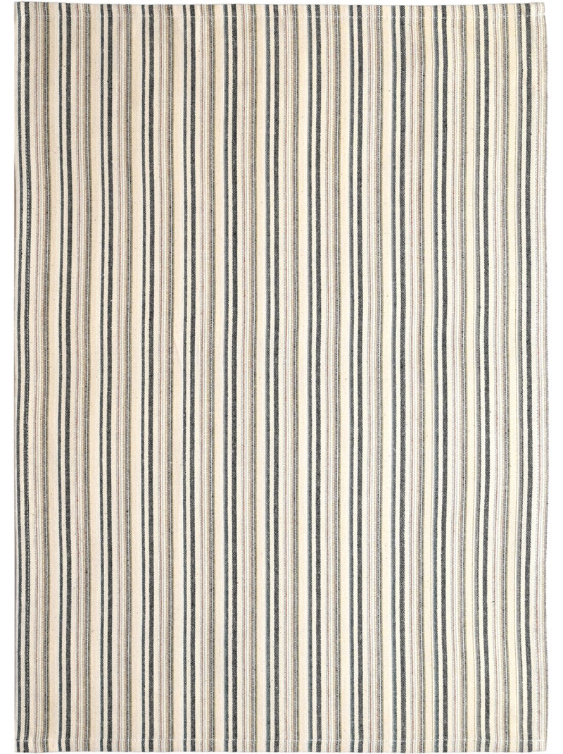 Katoenen keukenhanddoek, fijne strepen Ecru - Kiabi