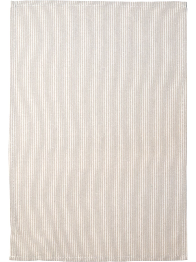 Katoenen keukenhanddoek met fijngeweven strepen Beige - Kiabi