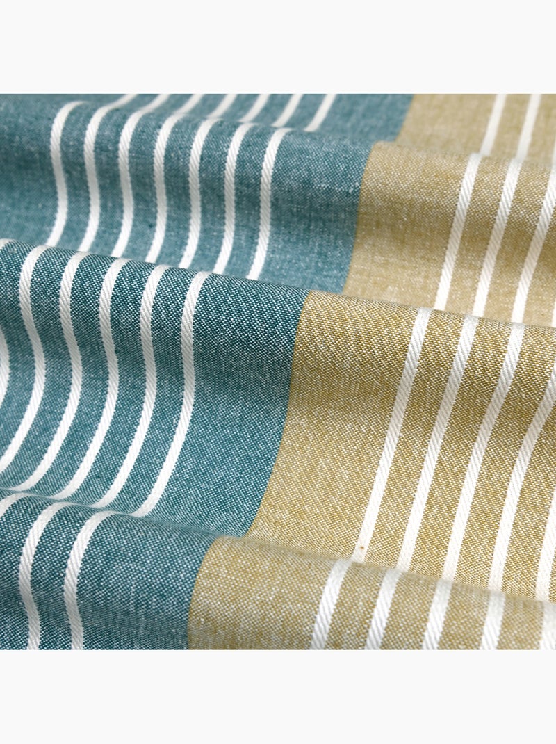 Katoenen keukenhanddoek met tweekleurige strepen Blauw - Kiabi