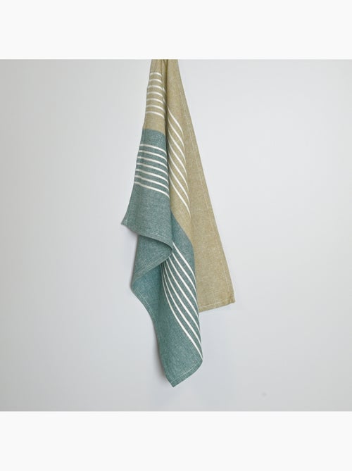 Katoenen keukenhanddoek met tweekleurige strepen - Kiabi Katoenen keukenhanddoek met tweekleurige strepen - Kiabi