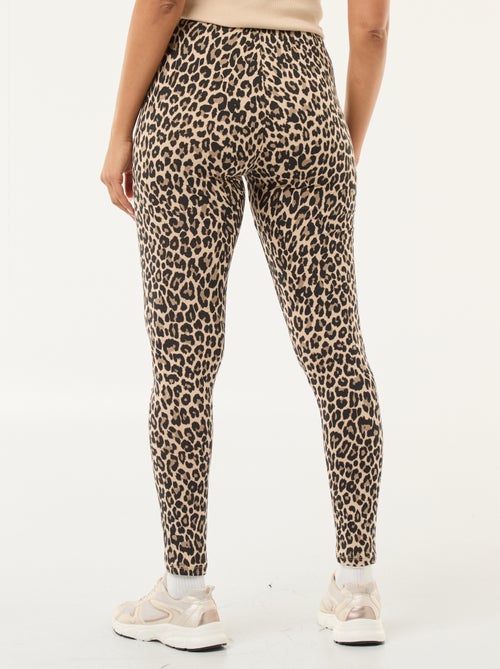 Katoenen legging met luipaardprint - Kiabi