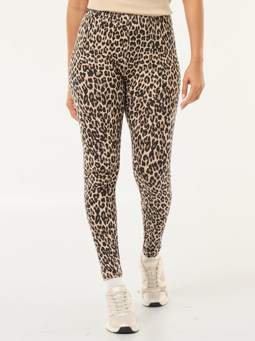 Katoenen legging met luipaardprint - Kiabi