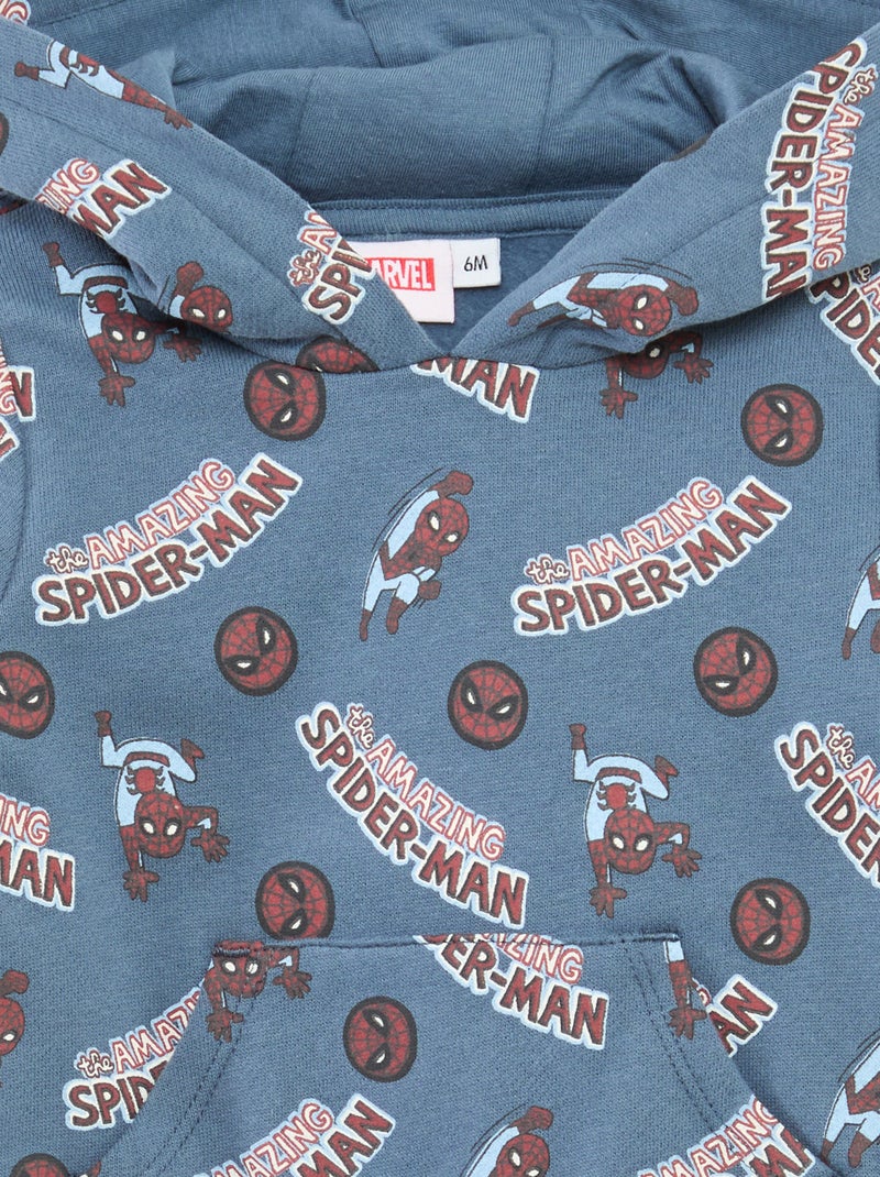 Katoenen Marvel-hoodie met Spiderman-print Blauw - Kiabi