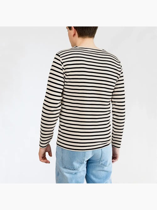 Katoenen matrozenhemd 'Breizh Océan', unisex T-shirt met dikke strepen van biologisch katoen - Kiabi