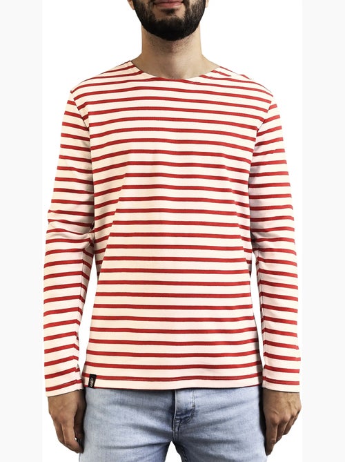 Katoenen matrozenhemd 'Breizh Océan', unisex T-shirt met dikke strepen van biologisch katoen - Kiabi