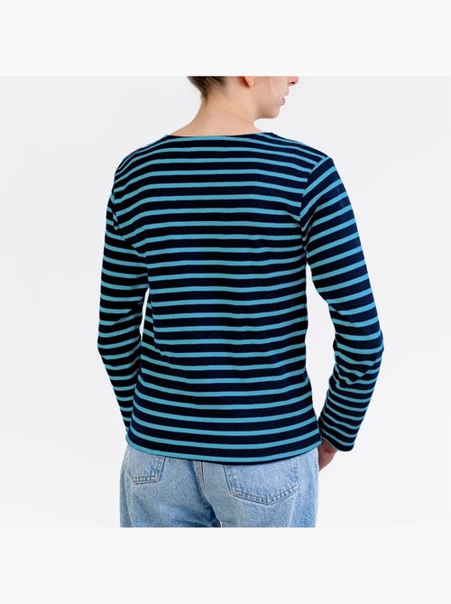 Katoenen matrozenhemd 'breizh océan', unisex t-shirt met dikke strepen van biologisch katoen - Kiabi