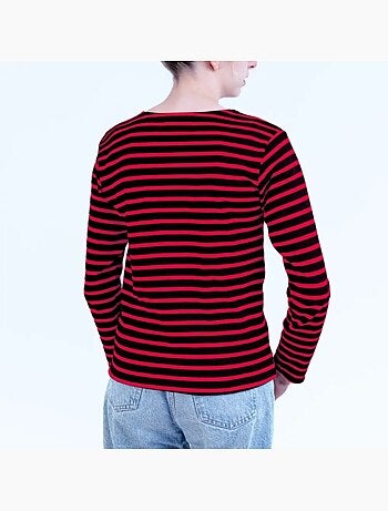 Katoenen matrozenhemd 'Breizh Océan', unisex T-shirt met dikke strepen van biologisch katoen