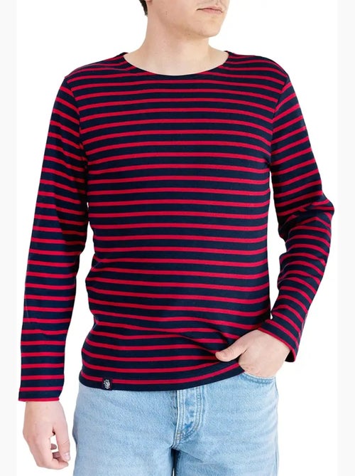 Katoenen matrozenhemd 'Breizh Océan', unisex T-shirt met dikke strepen van biologisch katoen - Kiabi Katoenen matrozenhemd 'Breizh Océan', unisex T-shirt met dikke strepen van biologisch katoen - Kiabi