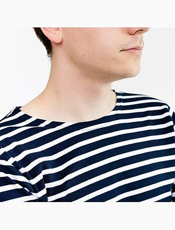 Katoenen matrozenhemd 'Breizh Océan', unisex T-shirt met dikke strepen van biologisch katoen