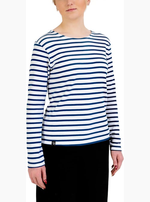 Katoenen matrozenhemd 'Breizh Océan', unisex T-shirt met dikke strepen van biologisch katoen - Kiabi