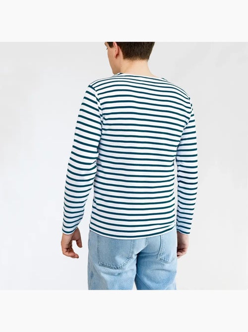 Katoenen matrozenhemd 'Breizh Océan', unisex T-shirt met dikke strepen van biologisch katoen - Kiabi